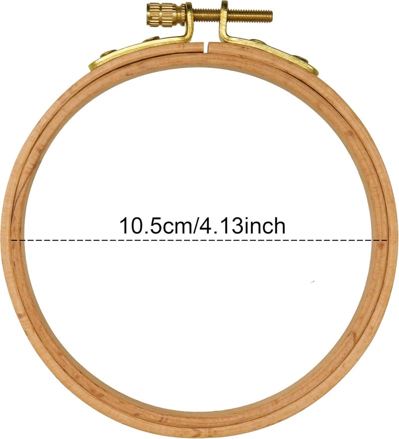 GuoFa 2 Pack 4'' Embroidery Hoop, 10CM Beech Wood Cross Stitch Hoops, Hanging Embroidery Frame Hoop for Decoration - Image 2